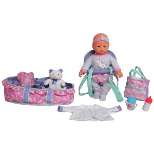 Dream Collection: 16" Baby Doll Traveling Set in Blue - 1 of 4