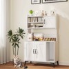 Tangkula Large Cat Litter Box Enclosure w/ Display Storage Shelves Hidden Cat Furniture - 2 of 4