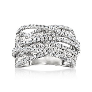 Ross-Simons 2.00 ct. t.w. Round and Baguette Diamond Highway Ring in 14kt White Gold - 1 of 4