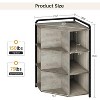 Wooden Corner Cube Storage, 9 Cube Corner Bookshelf, Metal Frame Corner Toy Storage for Playroom, Living Room, Bedroom, Grey - 2 of 4