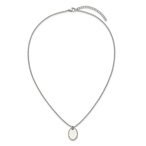 Chisel Stainless Steel Polished Oval Disc on an 18" Plus a 2" Extension Cable Chain Necklace - 1 of 4