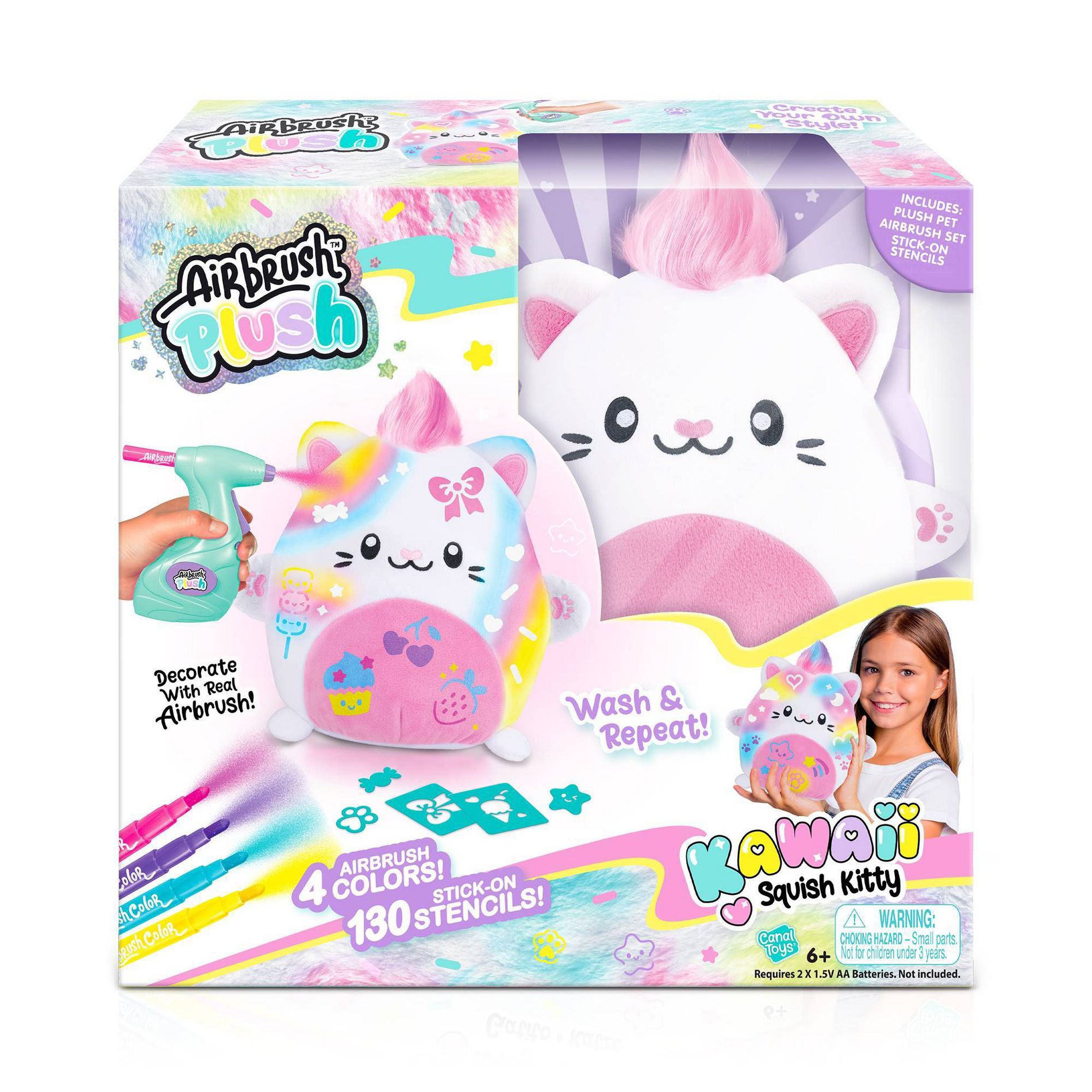 Canal Toys Airbrush Plush Kawaii Kitty Craft Activity Kit