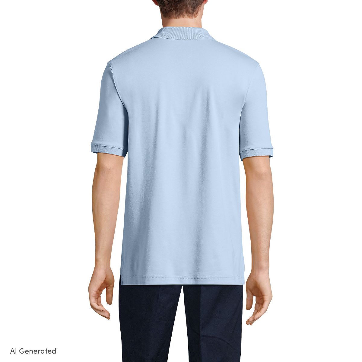 Lands' End School Uniform Men's Long Sleeve Interlock Polo Shirt - thumbnail 7