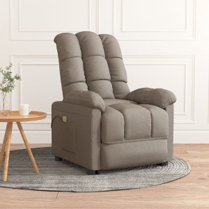vidaXL Massage Recliner Taupe Fabric - 1 of 4