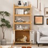 76" Tall Bookcase with Storage, Dog Crate Furniture with Storage Rack, Pet Friendly Ladder Bookcase for Home Office Living Room Bedroom - 2 of 4