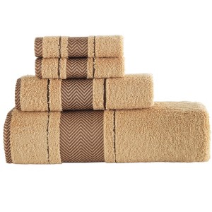 Kafthan Textile Fishbone Cotton Towel Set – Bath, Hand, and Washcloth (Set of 4) - 1 of 4