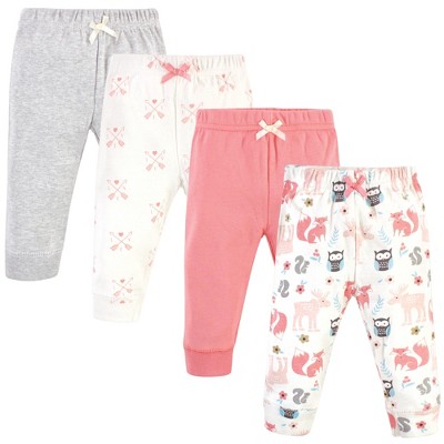 Hudson Baby Infant And Toddler Girl Cotton Pants 4pk, Girl Forest, 0-3  Months : Target