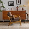 Karl Home Mid Century Solid Wood Accent Chair Chenille Armchair - 3 of 4
