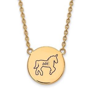 Black Bow Jewelry 14k Yellow Gold Plated Sterling Silver Delta Phi Epsilon Greek Life Necklace 18 Inch - 1 of 4