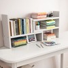 Desktop Bookshelf, Wooden Desktop Display Shelf, Desktop Organizer, Countertop Storage Shelf, Expandable - 2 of 4