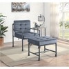 Simple Relax Velvet Ottoman with Metal Legs in Gray and Sandy Gray - 4 of 4