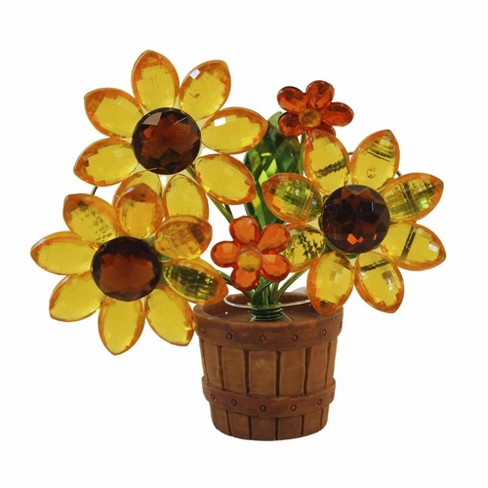 Crystal Expressions 3.5 Inch Harvest Posy Pot Fall Faceted Flowers Barrel Figurines - image 1 of 3