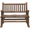 Maggift Patio Accent Chairs, Wooden Park Loveseat, All-Weather Design, Suitable for Lawn, Garden and Porch, Brown, 44" * 37.75" * 36.5" - 2 of 4