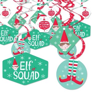 Big Dot of Happiness Elf Squad - Kids Elf Christmas and Birthday Party Hanging Decor - Party Decoration Swirls - Set of 40 - 1 of 4