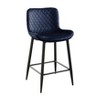 Sapphtopaz Modern Velvet Bar Stools Upholstered Counter Height Chair with Metal Legs Barstools Dining Chairs Set of 2 for Kitchen Island - 2 of 4