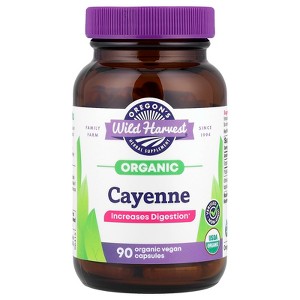 Oregon's Wild Harvest Organic Cayenne, 90 Organic Vegan Capsules (500 mg per Capsule) - 1 of 4