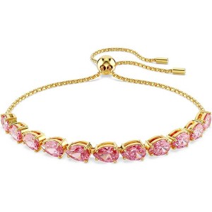 Matrix Jewelry Set: Hoop Earrings, Bracelet & Tack Pin with Multicolored Crystals, Gold Tone Finish - 1 of 4