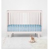 Bacati - Ikat Blue Zebra Muslin 100 percent Cotton Muslin Universal Baby US Standard Crib or Toddler Bed Fitted Sheet - 4 of 4
