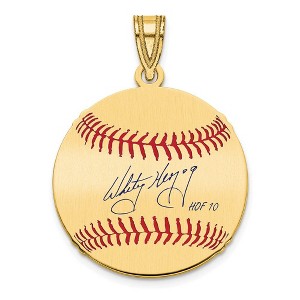 Black Bow Jewelry 14K Gold Plated Whitey Herzog Signature SM Enamel Baseball Pendant - 1 of 4
