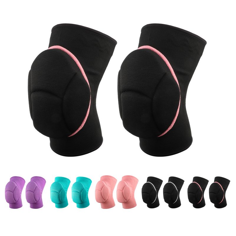 Unique Bargains Sporting Protective Knee Pad Breathable Flexible Knee Support Compression Sleeve Brace for Football Volleyball Dance 1 Pair, 3 of 7