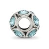 Black Bow Jewelry Sterling Silver with Pale Blue Crystals December Bubble Bead Charm - 2 of 4