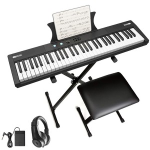 61 Keys Piano Keyboard Set, Electronic Digital Piano with Built-in Speaker Microphone, Portable Keyboard Gift Teaching for Beginners, Electric Piano - 1 of 4