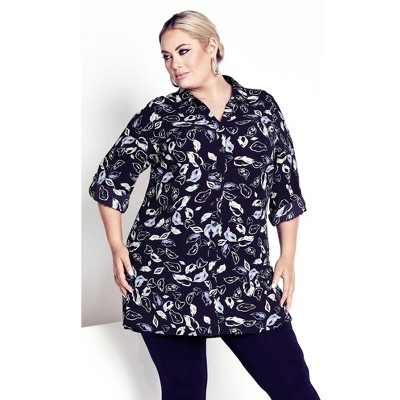 Avenue Women's Plus Size Aspen Print Shirt