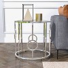 Oakmonte Mirrored Round End Table Chrome - HOMES: Inside + Out: Art Deco, Living Room Furniture, Tempered Glass - image 3 of 4