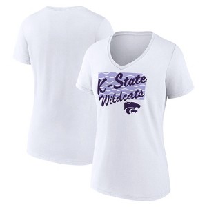 NCAA Kansas State Wildcats Women's V-Neck White T-Shirt - 1 of 3