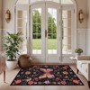 Lahome Modern Butterfly Floral Short Pile Velvet Rectangular Indoor Area Rug - 2 of 4