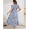 Plus Size Sleeveless Floral Hem Pocket Long Dress for Women Summer Casual Boho Maxi Dress - 2 of 4
