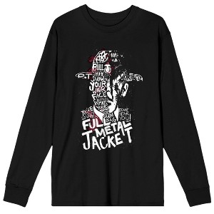 Full Metal Jacket Show Me Your War Face Crew Neck Long Sleeve Men's Black Tee - 1 of 3