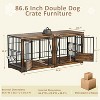 MaseiKar MaseiKar 71 Inch Double Dog Crates Furniture for Large Dogs, Heavy Duty Dog Kennel Indoor with Adjustable Divider and 4 Bowls, TV Stand Table - 4 of 4