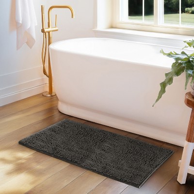 Soft Absorbent Chenille Bath Mat Rug with Anti-Skid Rubber Backing - Becky Cameron