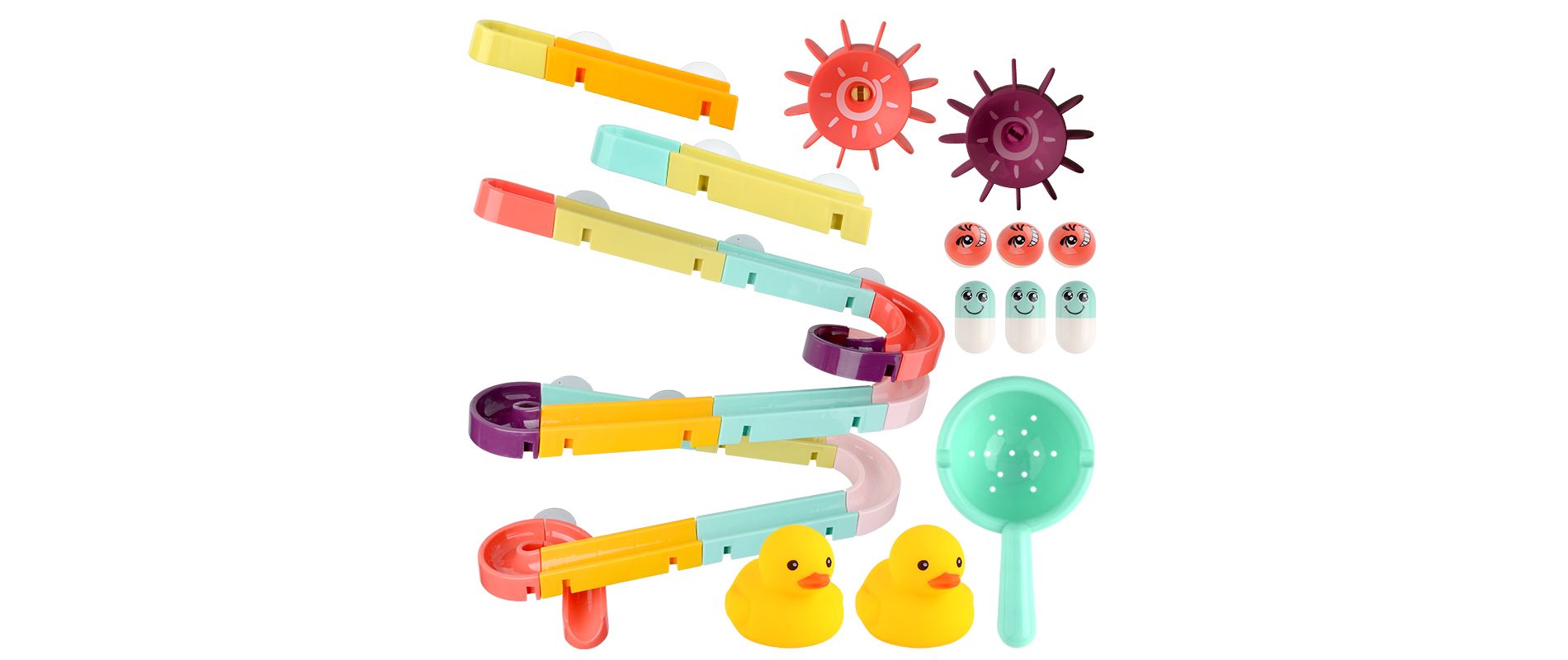 Interactive Bathtub Slide Set with Rubber Ducks and Ball – Toddler Bath Toys, Puzzle Slide Bath Toy for Kids, Fun Water Slide Bath Toy