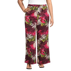 Lands' End Women's Rayon High Rise Wide Leg Pants - Set Bottom - 1 of 3