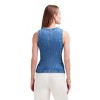 Womens Button Down Denim Vest Tops Crew Neck Sleeveless Fitted Jean Tank Tops Summer Trendy Casual Waistcoat - 4 of 4