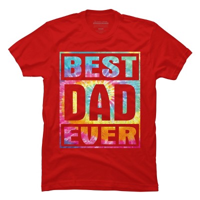 Men's Design By Humans Vintage Tie Dye Best Dad Ever By T-Shirt