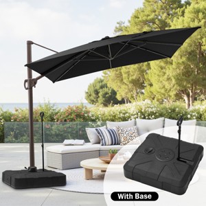 Crestlive Products 9x11FT Cantilever Umbrella UV30+ Outdoor 360 Degree Rotation Offset Umbrella 6 Heights Adjustable with Base - 1 of 4