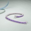 Sterling Silver Birthstone Tennis Bracelet, 4mm Wide 7.2 Inch Fine Jewelry for Wedding, Prom, Birthday Gift for Women - 2 of 4