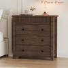 3/5 Drawer Dresser for Bedroom Nightstand, Wooden Chest of Drawers, Fluted End Table, Storage Organizer for Living Room, Hallway and Entryway - 3 of 4
