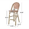 Vynxaria Set of 2 French-Inspired Outdoor PE Rattan Barstools - 4 of 4