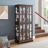 Curio Display Cabinet, Antique Display Cabinet With Glass Doors & Adjustable Shelves For Collectibles, 4-Door Design Vintage Showcase For Home - 2 of 4