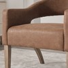 Sapphtopaz Accent Chair Open Back Barrel Chairs Upholstered Dining Chair with Wood Legs Lounge Chair for Living Room, Bedroom, Indoor - 2 of 4