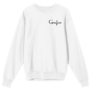 Coraline All Will Be Swell Crew Neck Long Sleeve White Adult Sweatshirt - 1 of 4