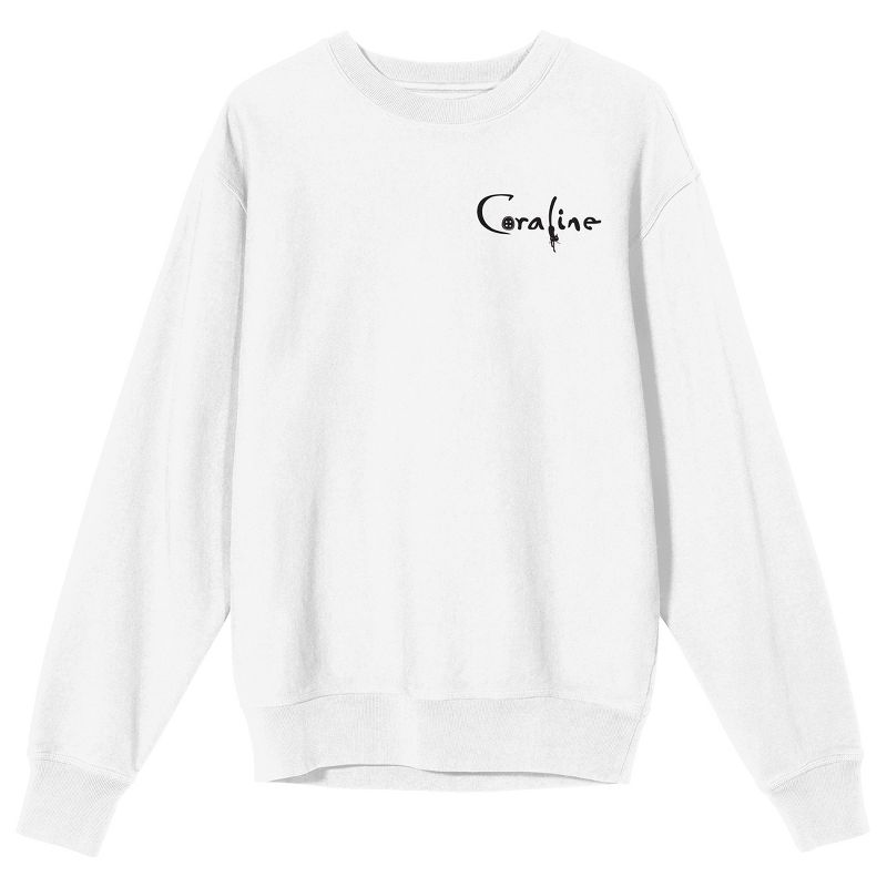 Coraline All Will Be Swell Crew Neck Long Sleeve White Adult Sweatshirt, 1 of 5