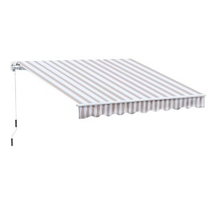 PAGED Retractable Awning Aluminum Frame for Door Entrance Adjustable Protection with Manual Crank Handle for Deck, Yard - 1 of 4