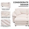 84.6" Convertible Corduroy 2-Seater Sectional Sofa with 2 Ottomans & Pillows - 4 of 4