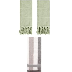 REGALWOVEN 3 Packs Cotton Absorbent Soft Decorative Bathroom Hand Towel Set - 1 of 4