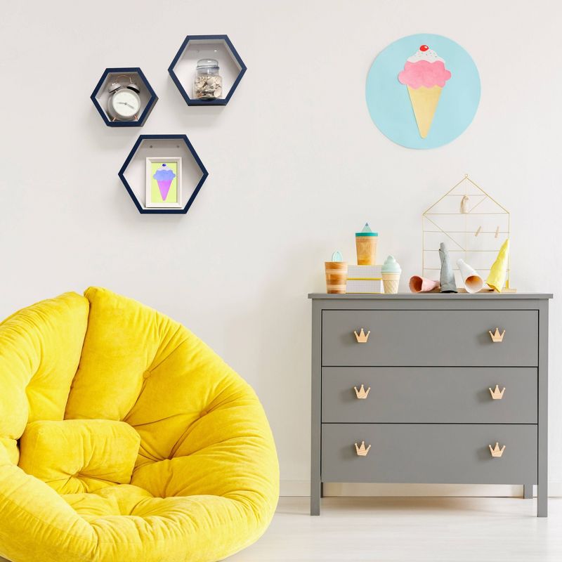 8" x 10" x 12" Set of 3 Hexagon Shelves for Kids' Room - InPlace, 2 of 8